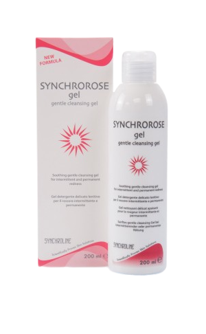 SynchroRose gel for sensitive skin bottle and packaging on a white background