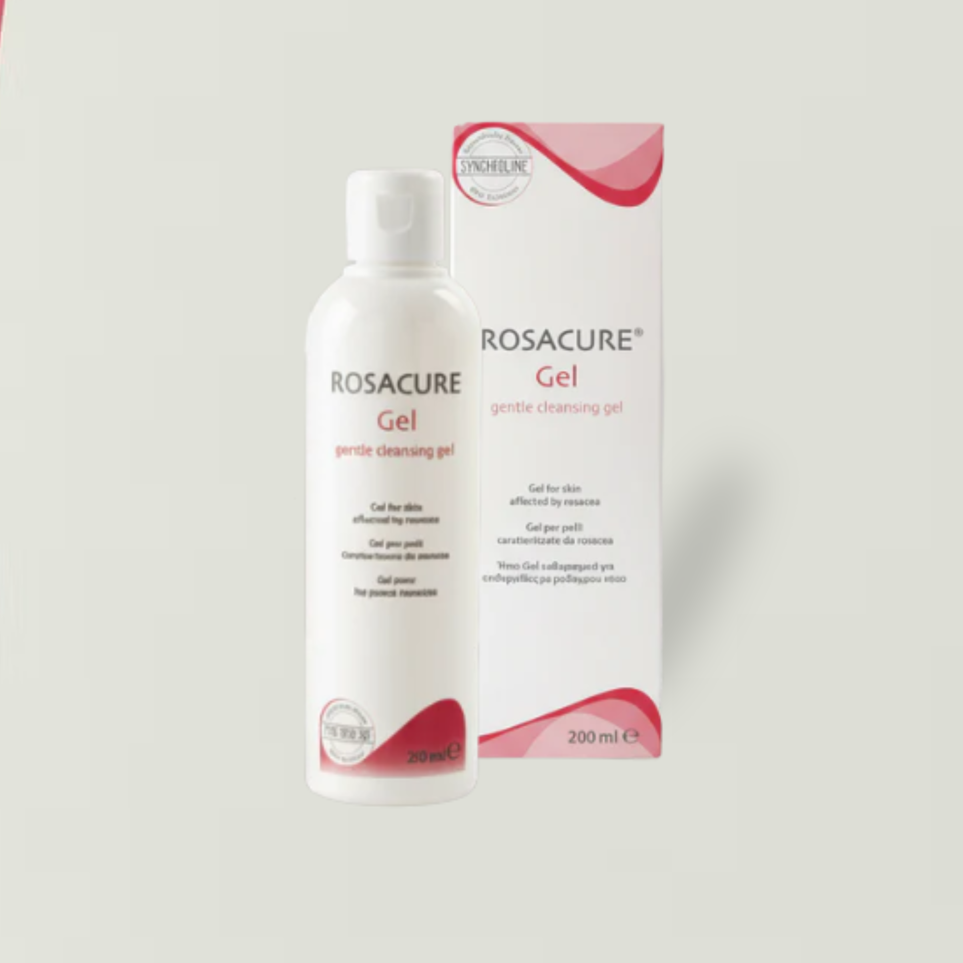 Rosacure gel bottle and packaging on a light gray background - Ultimate Treatment for Rosacea